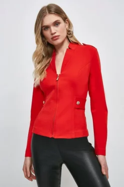 Cheap π Karen Millen Military Zip Front Ponte Jersey Blazer π 16 Cheap π Karen Millen Military Zip Front Ponte Jersey Blazer π -Workwear Shop womens navy military zip front ponte jersey blazer 1