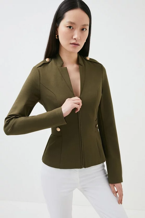 Cheap π Karen Millen Military Zip Front Ponte Jersey Blazer π 6 Cheap π Karen Millen Military Zip Front Ponte Jersey Blazer π - Image 6
