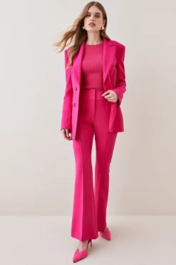 Outlet ❤️ Karen Millen Compact Crepe Kickflare Trouser 😀 -Workwear Shop womens pink compact crepe kickflare trouser