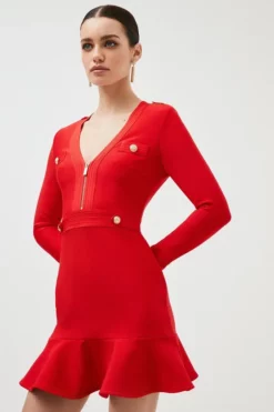 Coupon 🎉 Karen Millen Petite Bandage Knit 👗 Dress In Recycled Yarn 🎁 7 Coupon 🎉 Karen Millen Petite Bandage Knit 👗 Dress In Recycled Yarn 🎁 -Workwear Shop womens red petite bandage knit dress in recycled yarn