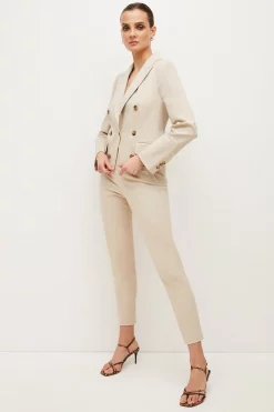 Wholesale ✔️ Karen Millen Compact Cotton Stretch Slim Leg Trouser 🔥 -Workwear Shop womens stone compact cotton stretch slim leg trouser