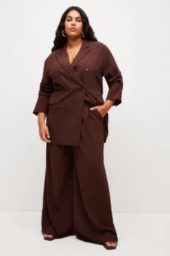 Cheapest ❤️ Karen Millen Plus Size Soft Twill Oversized Wide Trousers 💯 -Workwear Shop womens stone plus size soft twill oversized wide trousers 1