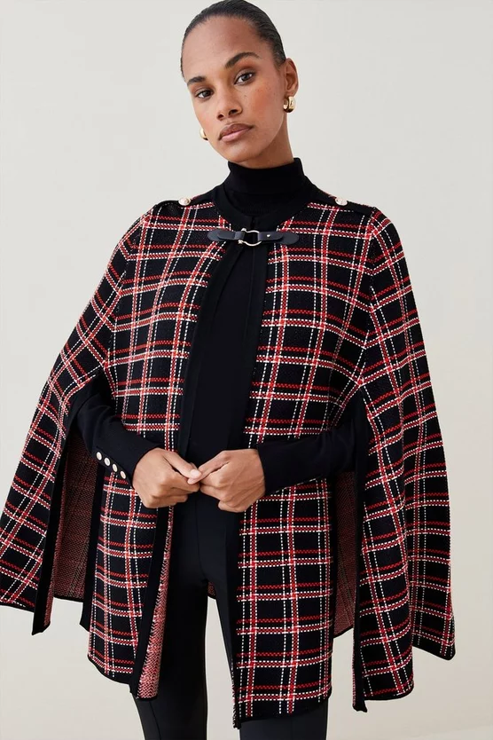 Promo 🔔 Karen Millen Check Knitted Cape 😍 5 Promo 🔔 Karen Millen Check Knitted Cape 😍 - Image 5