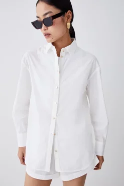 Budget 🎉 Karen Millen Cotton Button Down 👕 Shirt ✨ -Workwear Shop womens white cotton button down shirt